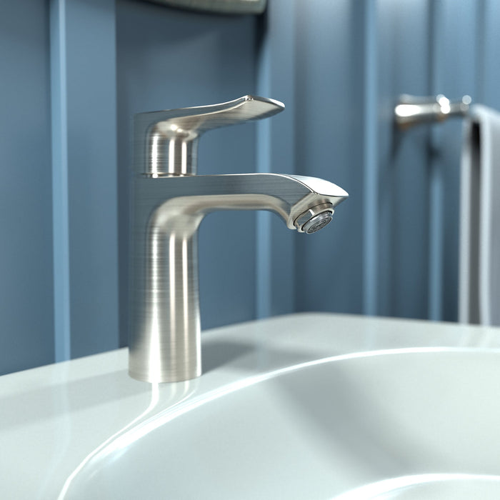 hansgrohe Metris Single-Hole Faucet 110 with Pop-Up Drain, 0.5 GPM, brushed nickel - view 2
