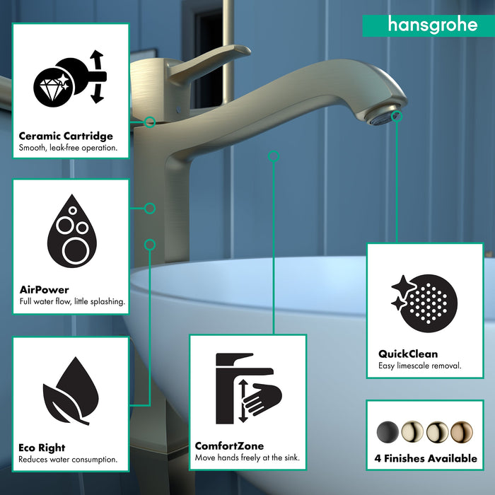 hansgrohe Metropol Classic Single-Hole Faucet 260 with Pop-Up Drain, 1.2 GPM, brushed bronze - view 3
