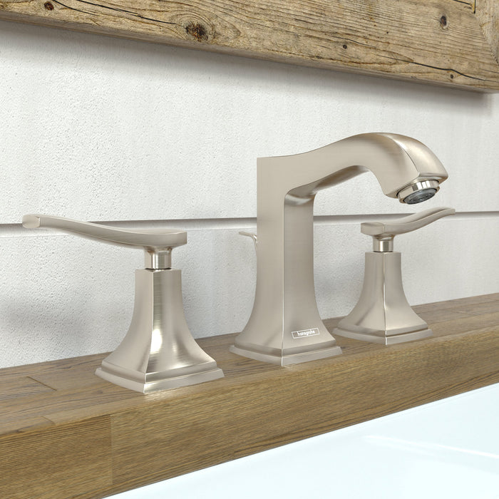 hansgrohe Metropol Classic Widespread Faucet 110 with Lever Handles and Pop-Up Drain, 1.2 GPM, brushed nickel - view 2