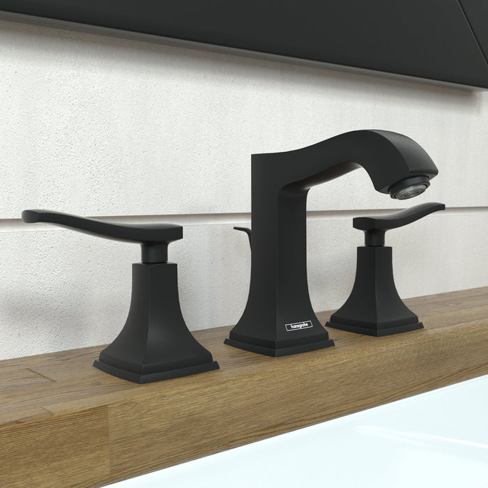 hansgrohe Metropol Classic Widespread Faucet 110 with Lever Handles and Pop-Up Drain, 1.2 GPM, matte black - view 2