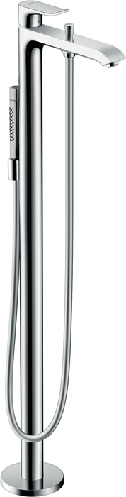 hansgrohe Metris Freestanding Tub Filler Trim with 1.75 GPM Handshower, brushed nickel