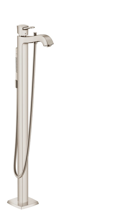 hansgrohe Metropol Classic Freestanding Tub Filler Trim with 1.75 GPM Handshower, brushed nickel