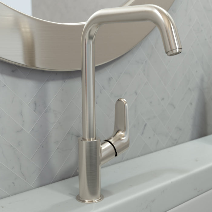 hansgrohe Focus Single-Hole Faucet 240 with Swivel Spout and Pop-Up Drain, 1.2 GPM, brushed nickel - view 2