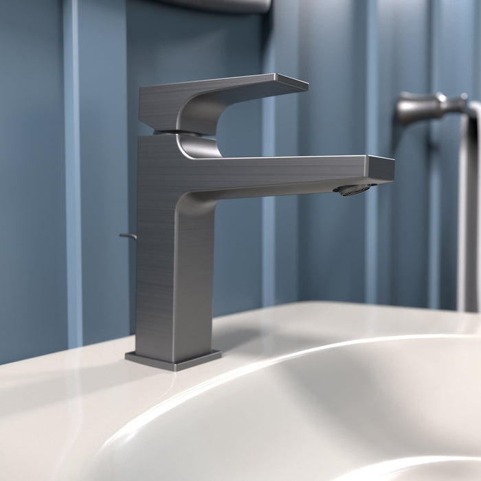 hansgrohe Metropol Single-Hole Faucet 110 with Lever Handle and Pop-Up Drain, 1.2 GPM, brushed black chrome - view 2