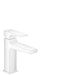 hansgrohe Metropol Single-Hole Faucet 110 with Lever Handle and Pop-Up Drain, 1.2 GPM, matte white