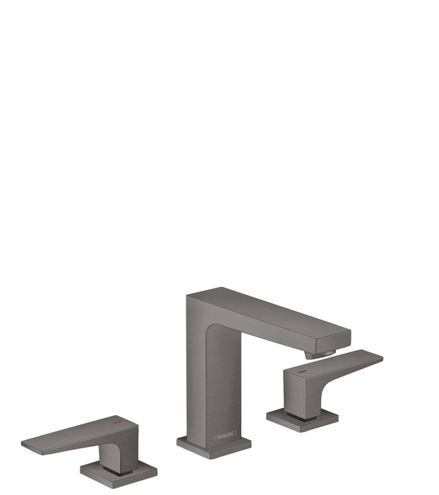 hansgrohe Metropol Widespread Faucet 110 with Lever Handles and Pop-Up Drain, 1.2 GPM, brushed black chrome