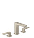 hansgrohe Metropol Widespread Faucet 110 with Lever Handles and Pop-Up Drain, 1.2 GPM, brushed nickel