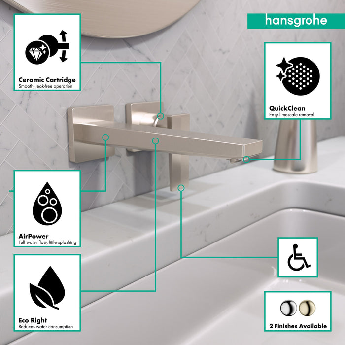 hansgrohe Metropol Wall-Mounted Single-Handle Faucet Trim with Lever Handle, 1.2 GPM