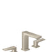 hansgrohe Metropol Widespread Faucet 110 with Lever Handles and Pop-Up Drain, 0.5 GPM, brushed nickel