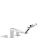 hansgrohe Metropol 4-Hole Roman Tub Set Trim with Lever Handles and 1.75 GPM Handshower, chrome