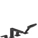 hansgrohe Metropol 4-Hole Roman Tub Set Trim with Lever Handles and 1.75 GPM Handshower, matte black