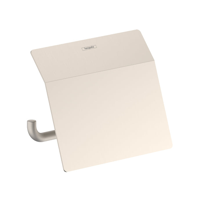 hansgrohe AddStoris Toilet Paper Holder with Cover, brushed nickel
