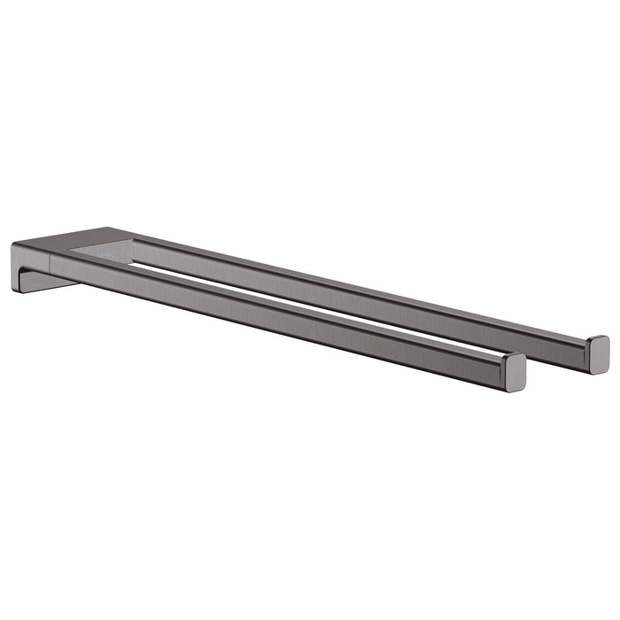hansgrohe AddStoris Dual Towel Bar, brushed black chrome