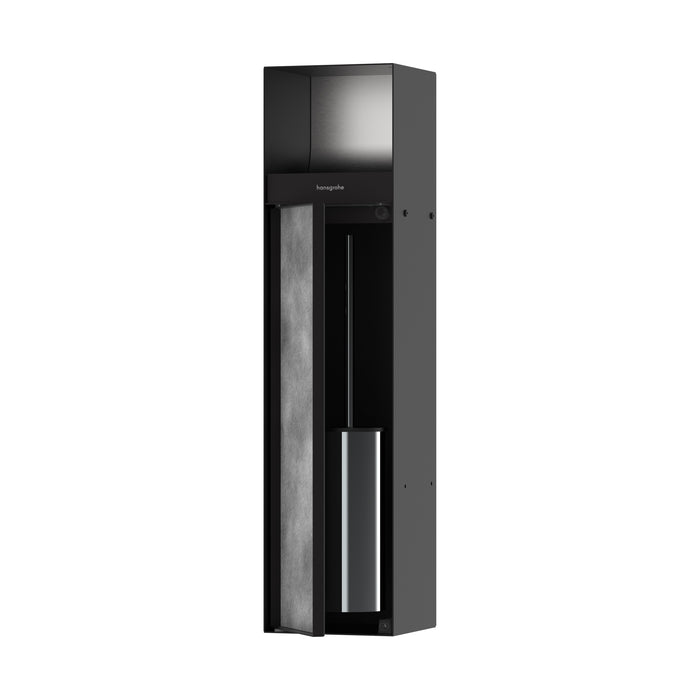 hansgrohe XtraStoris Rock Recessed Toilet Brush Holder with Toilet Paper Holder & Tileable Door, matte black