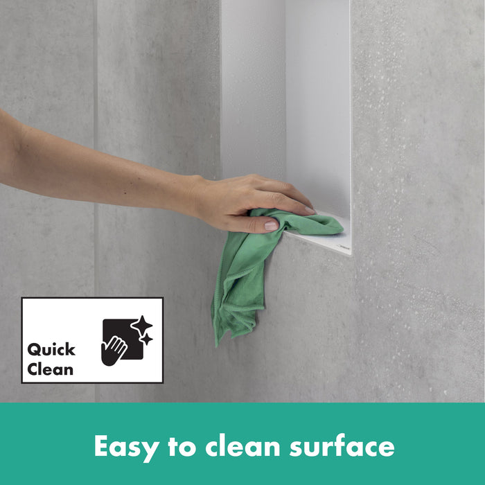 hansgrohe XtraStoris Minimalistic Wall Niche with Open Frame 12"x 12"x 4", brushed stainless steel - view 4