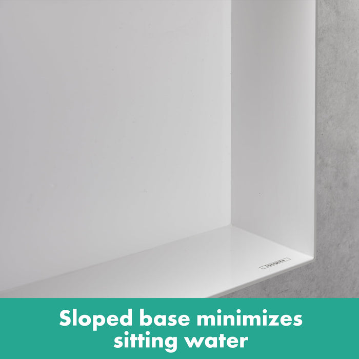 hansgrohe XtraStoris Minimalistic Wall Niche with Open Frame 12"x 12"x 4", brushed stainless steel - view 5
