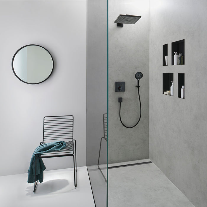 hansgrohe XtraStoris Minimalistic Wall Niche with Open Frame 12"x 12"x 4", matte black - view 2