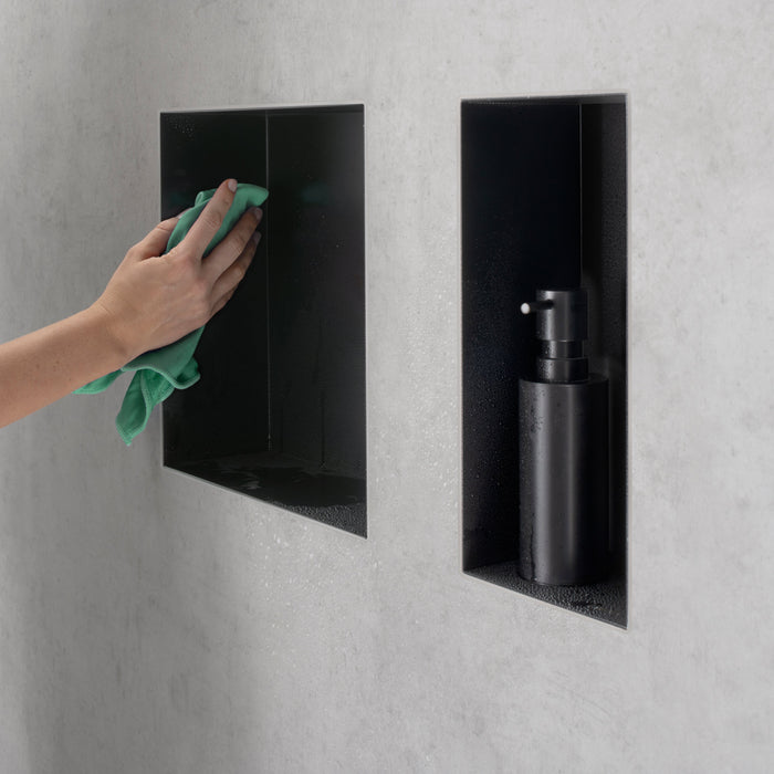 hansgrohe XtraStoris Minimalistic Wall Niche with Open Frame 12"x 12"x 4", matte black - view 5