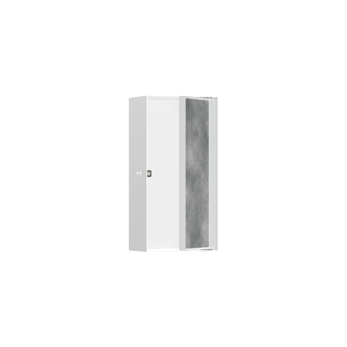 hansgrohe XtraStoris Rock Wall Niche with Tileable Door 12"x 6"x 4", matte white