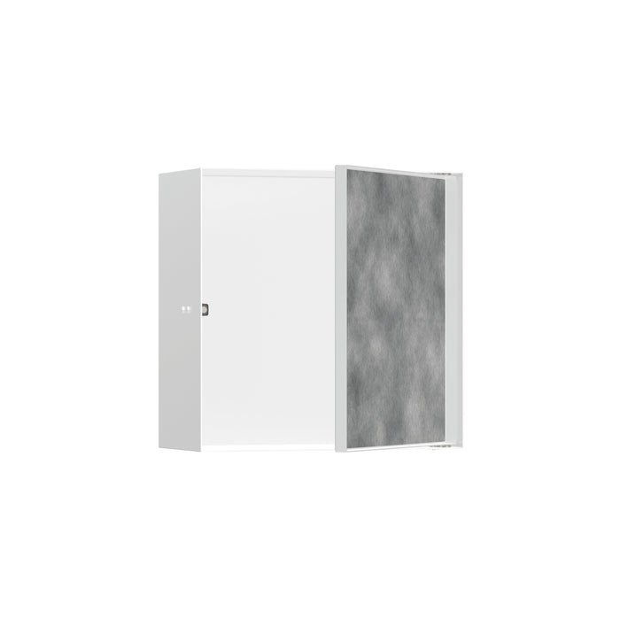 hansgrohe XtraStoris Rock Wall Niche with Tileable Door 12"x 12"x 5.5", matte white