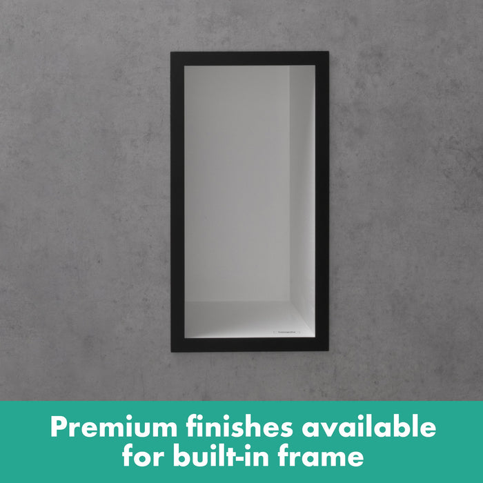 hansgrohe XtraStoris Individual Wall Niche Matte White with Design Frame 12"x 6"x 4", brushed bronze - view 5