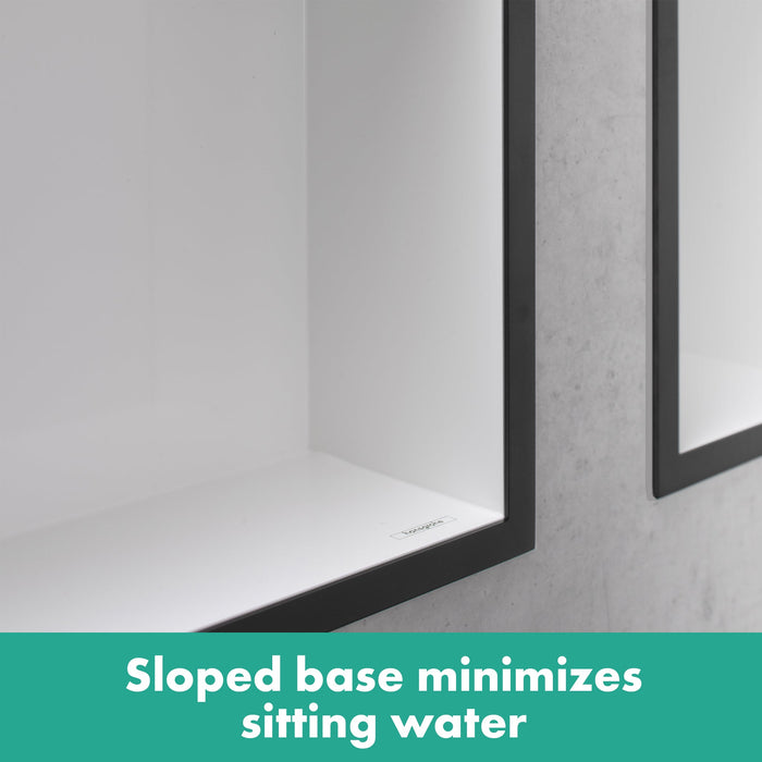 hansgrohe XtraStoris Individual Wall Niche Matte White with Design Frame 12"x 6"x 4" - view 3