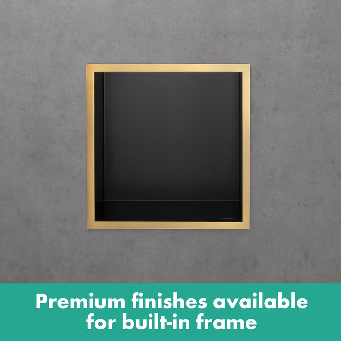 hansgrohe XtraStoris Individual Wall Niche Brushed Stainless Steel with Design Frame 12"x 12"x 4"