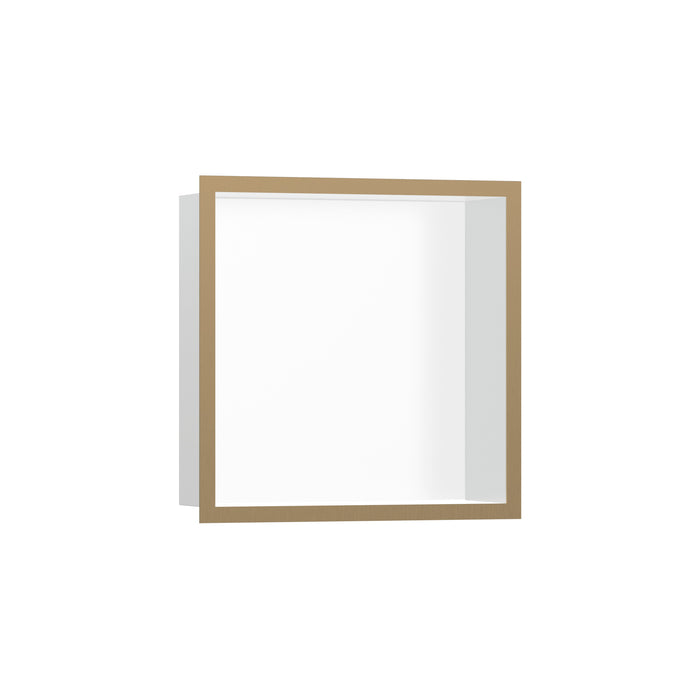 hansgrohe XtraStoris Individual Wall Niche Matte White with Design Frame 12"x 12"x 4"