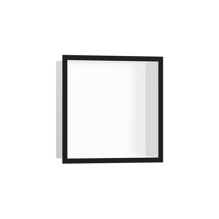 hansgrohe XtraStoris Individual Wall Niche Matte White with Design Frame 12"x 12"x 4"