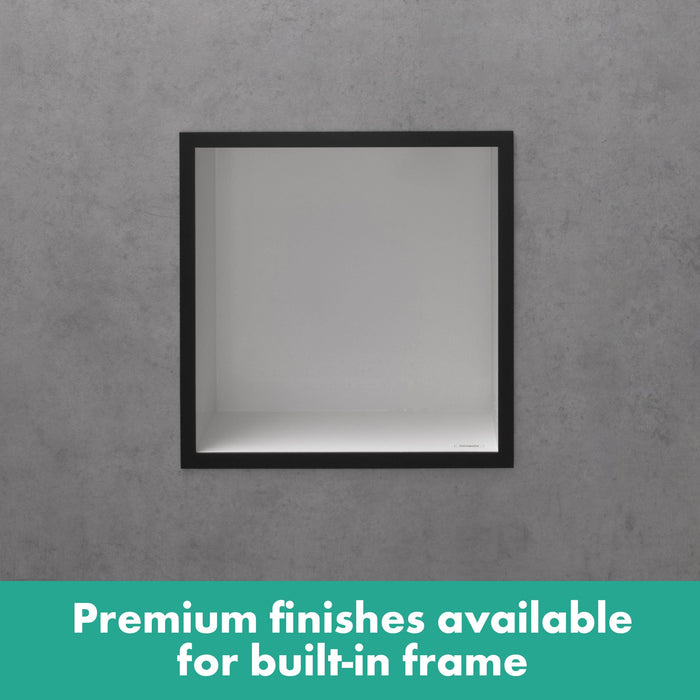 hansgrohe XtraStoris Individual Wall Niche Matte White with Design Frame 12"x 12"x 4"