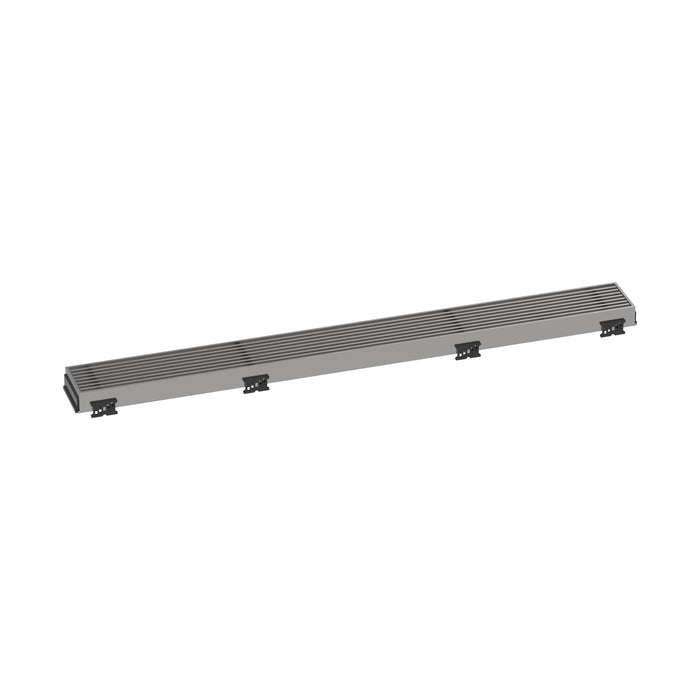 hansgrohe RainDrain Match Boardwalk Trim Broadwalk 27 5/8" with Height Adjustable Frame, brushed stainless steel