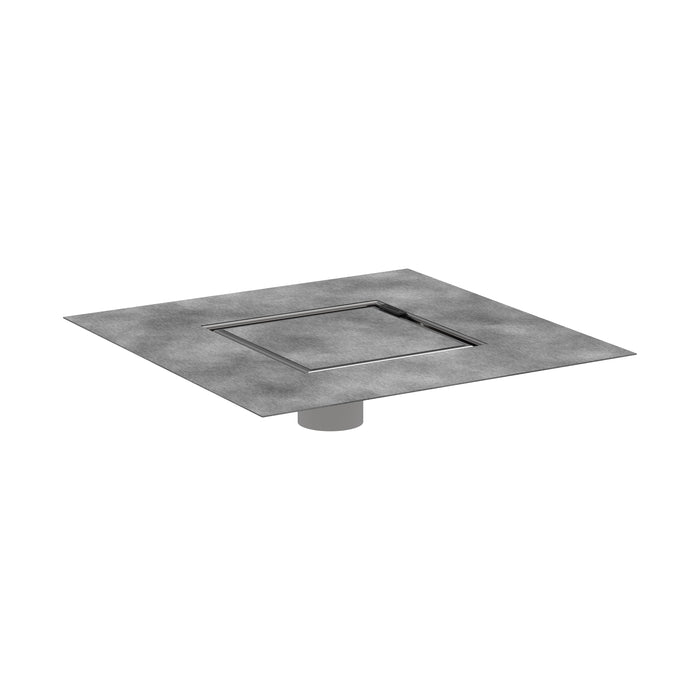 hansgrohe RainDrain Rock Point Drain Set 6"x 6" Trim with Rough, nature stone