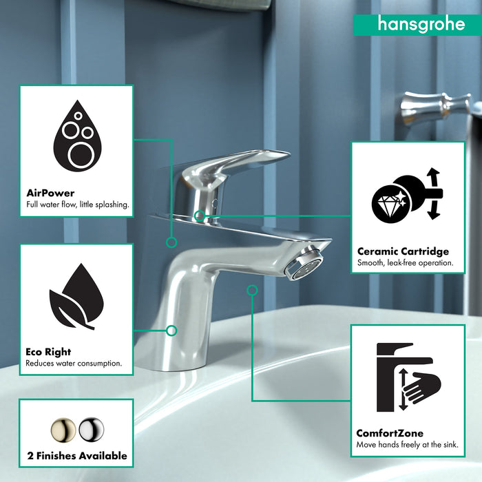 hansgrohe Logis Single-Hole Faucet 70 with Pop-Up Drain, 1.2 GPM