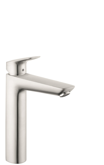 hansgrohe Logis Single-Hole Faucet 190 with Pop-Up Drain, 1.2 GPM, brushed nickel