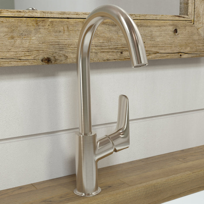 hansgrohe Logis Single-Hole Faucet 210 with Swivel Spout and Pop-Up Drain, 1.2 GPM, brushed nickel - view 2