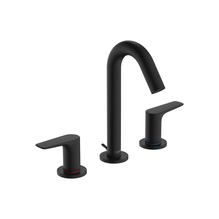 hansgrohe Logis Widespread Faucet 150 with Pop-Up Drain, 1.2 GPM, matte black