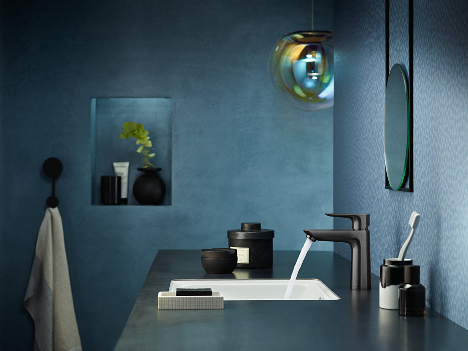 hansgrohe Talis E Single-Hole Faucet 110 with Pop-Up Drain, 1.2 GPM, brushed black chrome - view 2