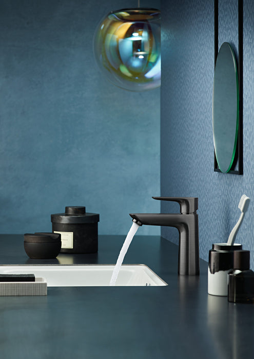 hansgrohe Talis E Single-Hole Faucet 110 with Pop-Up Drain, 1.2 GPM, brushed black chrome - view 3