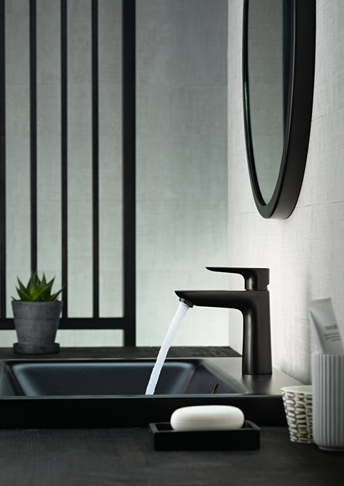 hansgrohe Talis E Single-Hole Faucet 110 with Pop-Up Drain, 1.2 GPM, matte black - view 3