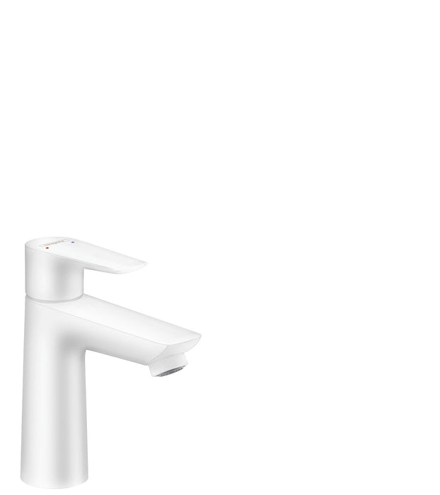 hansgrohe Talis E Single-Hole Faucet 110 with Pop-Up Drain, 1.2 GPM, matte white