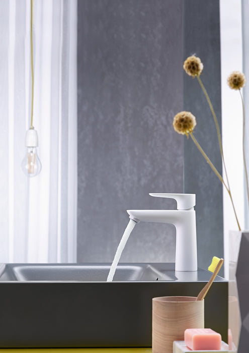 hansgrohe Talis E Single-Hole Faucet 110 with Pop-Up Drain, 1.2 GPM, matte white - view 3
