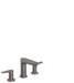 hansgrohe Talis E Widespread Faucet 150 with Pop-Up Drain, 1.2 GPM, brushed black chrome