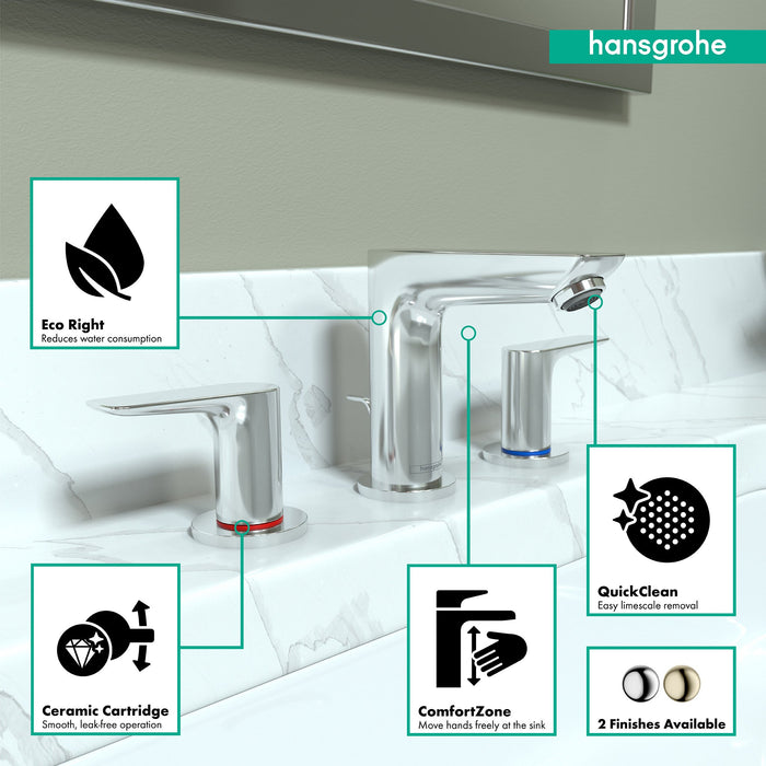 hansgrohe Talis E Widespread Faucet 150 with Pop-Up Drain, 1.2 GPM, chrome - view 3