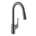 hansgrohe Allegro N HighArc Kitchen Faucet, 2-Spray Pull-Down, 1.75 GPM, brushed black chrome