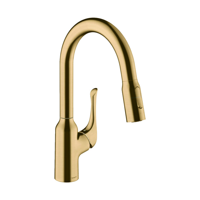 hansgrohe Allegro N Prep Kitchen Faucet, 2-Spray Pull-Down, 1.75 GPM, brushed gold optic