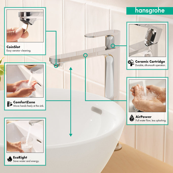 hansgrohe Rebris S Single-Hole Faucet 240, 1.2 GPM, chrome - view 2