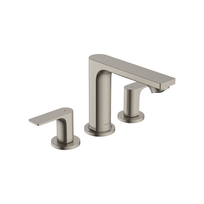 hansgrohe Rebris E Widespread Faucet 110 with Pop-Up Drain, 1.2 GPM, brushed nickel