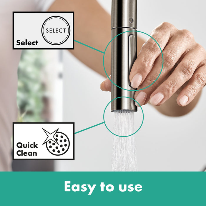 hansgrohe Talis N HighArc Kitchen Faucet, O-Style 2-Spray Pull-Down, 1.75 GPM, brushed black chrome - view 6
