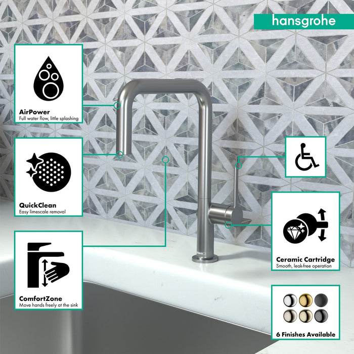 hansgrohe Talis N Kitchen Faucet, U-Style 1-Spray, 1.75 GPM, brushed black chrome - view 3