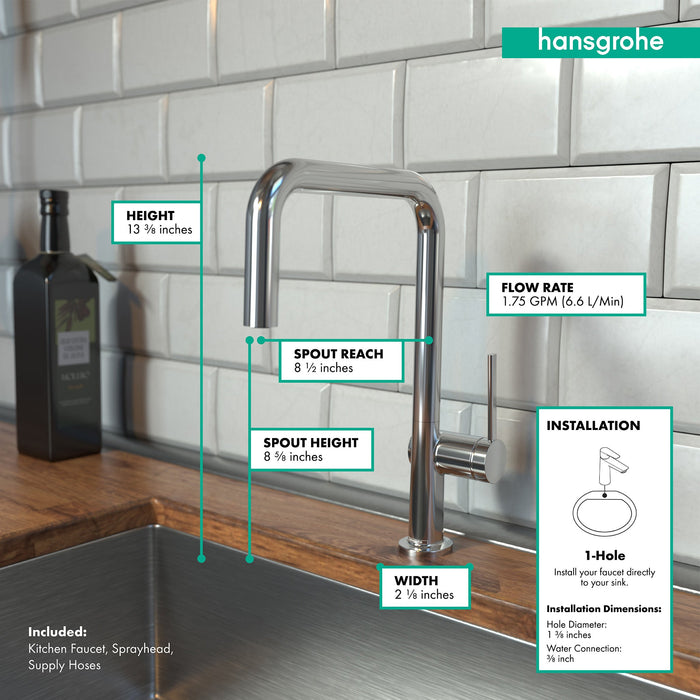 hansgrohe Talis N Kitchen Faucet, U-Style 1-Spray, 1.75 GPM, chrome - view 4